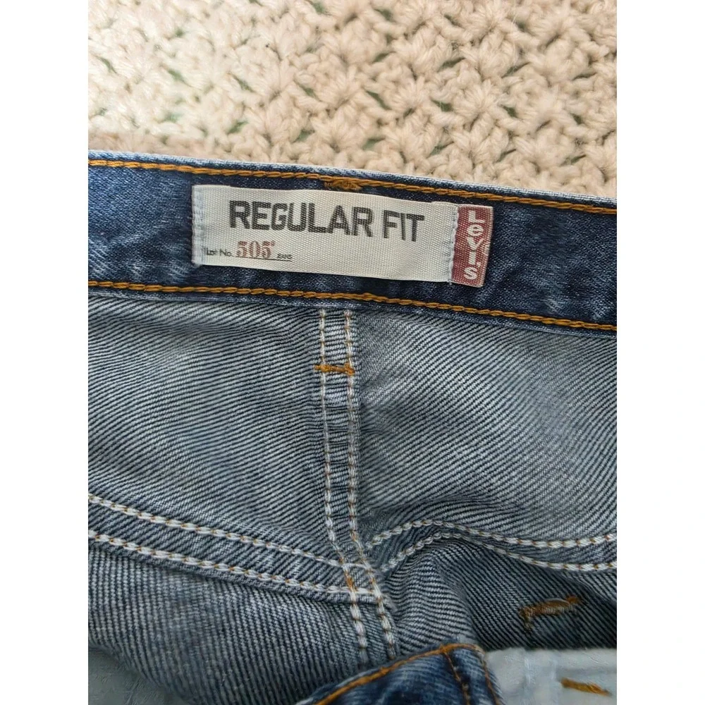 Levi's 505 Regular Fit Jeans Mens 32x32 Blue Excellent Straight Leg Denim